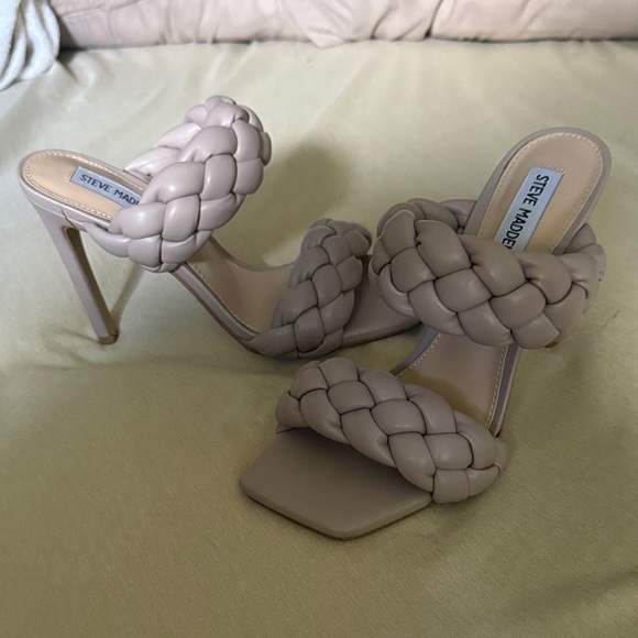 Steve Madden Women's Braided Heels - Light Gray - Picture 1 of 2